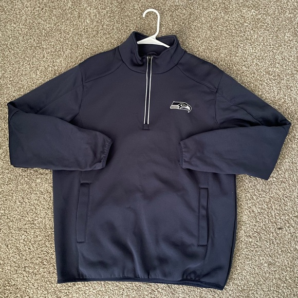 Seattle Seahawks Men’s NFL Polyester 1/4 Quarter Zip Pullover - Picture 1 of 6